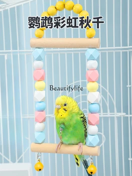 Игрушки для попугаев Принадлежности для птиц Качели Кольца Радужная лестница