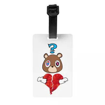  Изготовленная на заказ багажная бирка Kanye West Bear Heart Break с именем, картой, конфиденциальностью, идентификационной этикеткой для дорожной сумки, чемодана