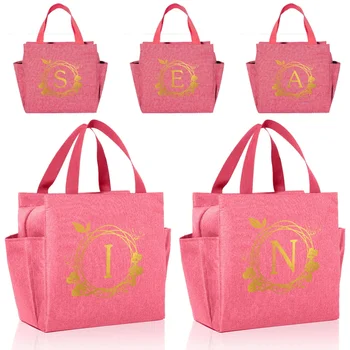 Изолированная сумка для ланча для мужчин Сумки для хранения продуктов питания для девочки Подросток Розовый Симпатичный Ланч Бокс Дизайн Венок Серия Печать Алюминиевая фольга