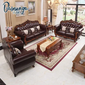  индивидуальный европейский кожаный диван, верхний слой гостиной, комбинация воловьей кожи 123, американский кожаный диван из массива дерева в стиле ретро