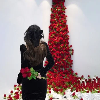 Искусственный Цветок Поле Роза Водопад Цветок Стена Комната Домашний Магазин Декор Искусственные Цветы Для Украшений Свадебные Принадлежности