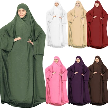 Исламские женщины над головой Абайяс Ид Рамадан Мусульманская молитвенная одежда Одежда 2024 Паранджа Абайя Арабский халат Кафтан Макси Платье