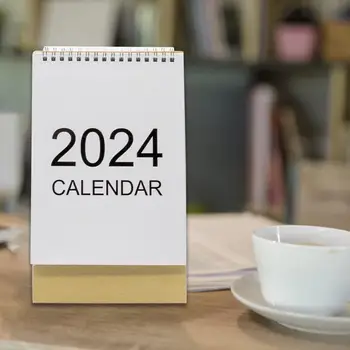 Календарь записи ежедневных предметов Календарь на 2024 год Мини-настольный календарь Стендап Флип-топ Дизайн Разметка событий Удобный офисный декор