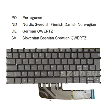 Клавиатура с подсветкой для Lenovo Yoga 6-13ARE05 7-14ACN6, Slim 7 Pro 14ARH7 14IAH7 14IAP7 Португальский скандинавский SD FI NW DK Немецкий SV SL