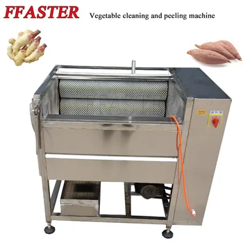 Коммерческая автоматическая машина для очистки и мойки овощей Роликовая щетка высокого давления для машины для очистки картофеля и маниоки