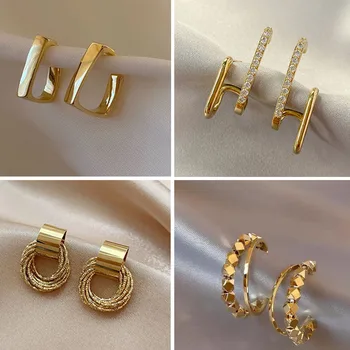 Корейская мода Boucles D Oreilles Femme 2023 Серьги Золотой цвет Для женщин Aretes Ювелирные изделия Pendientes De Mujer Серьги Brinco