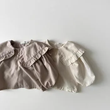 корейская шаль с воротником хлопок универсальныйсладкая модная детская одежда блузка для девочек блузка для девочек