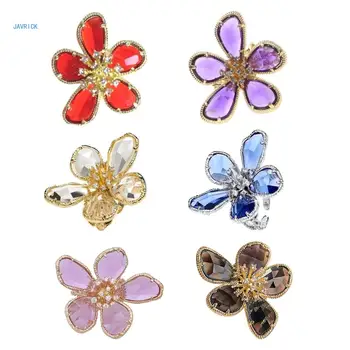 корейские стразы большие цветочные кольца для женщин винтажные кольца из сладкого кристалла Y2K