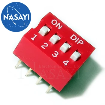 Красный DIP-переключатель DS-04 (4 разряда)