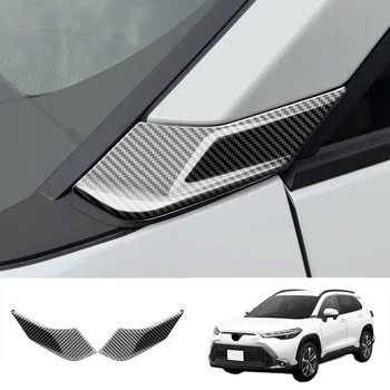  Крышка окна автомобиля Наклейка на столбец Аксессуары для модификации отделки салона для Toyota Corolla Cross 2021 2022 Углеродное волокно