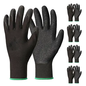 Латексные защитные рабочие перчатки с износостойким резиновым покрытием ладони, подходящие для зданий/ландшафтов/складов