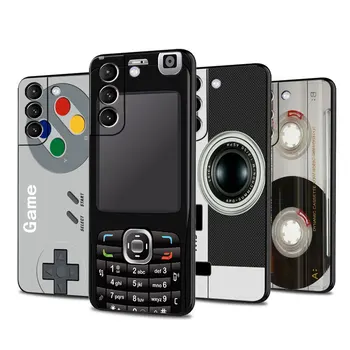  Ленточная камера Игровая консоль Чехол для телефона для Samsung Galaxy Note 20 5G S23 Ultra S10 4G S21 FE S10e S22 Plus Силиконовая черная крышка