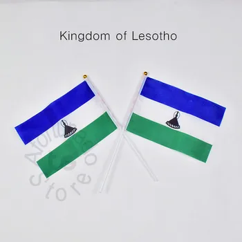 Лесото 14 * 21 см 10шт флаг Баннер Рука размахивает флагом Национальный флаг для встречи, парада, вечеринки. Подвешивание, украшение