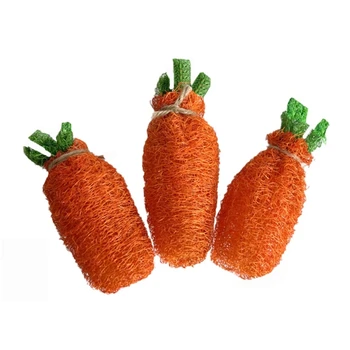 Люфа Морковь Натуральный материал Жевательная игрушка Аксессуар Клетка для кролика Хомяк