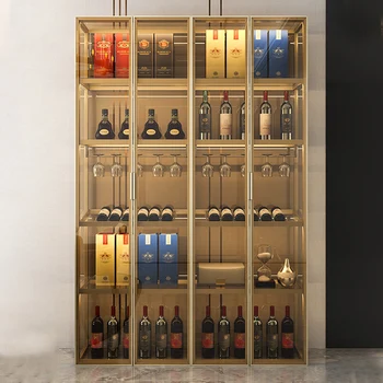Металлическая перегородка винного шкафа, гостиная, двусторонняя дверь шкафа, винный шкаф, домашний винный шкаф, витрина, стекло