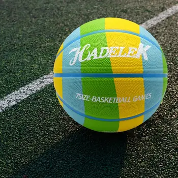  Мини Баскетбол Герметичный Многоразовый Интерактивный Игрушка Радуга Мини Размер 7 Баскетбольный Мяч Резиновый Баскетбольный Мяч Для Детей