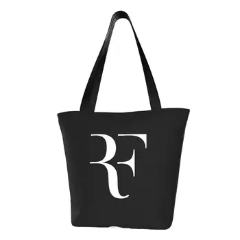 Мода Принт Белый Federer Tennis Stars Shopping Tote Сумка Портативная холщовая сумка на плечо