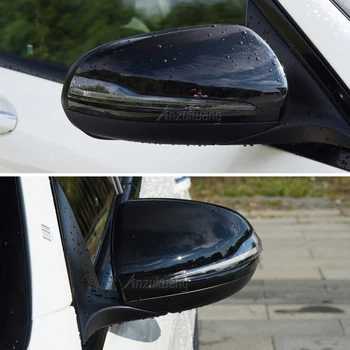 Модифицированные глянцевые черные крышки зеркал для Mercedes-Benz C S E GLC W205 W253 W222 W213 W238 X253 Запасные аксессуары оболочки