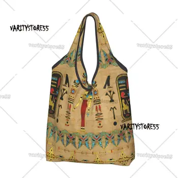 Модная печать Египетский символ mut Шоппинг Сумка для покупок Портативная сумка на плечо Shopper Древний Египет