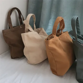 Модные холщовые сумки Женские однотонные сумки для покупок Складные карманные сумки через плечо Экологичная складная сумка Продуктовые сумки