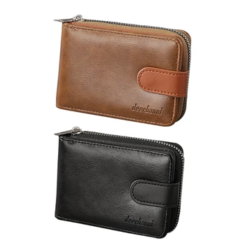 Модный мужской кошелек на молнии PU кожаный кошелек для монет держатель кредитной карты кошелек