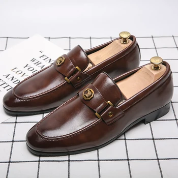 Мужская высококачественная обувь Oxford 2022 новинка в британском стиле слипоны удобные мужские повседневные кожаные туфли Mocasines Hombre