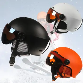 Мужчины Женщины Зимние зимние виды спорта Лыжи Велоспорт Цельноформованный шлем для сноуборда Прочный ветрозащитный Теплые уникальные отверстия Фитнес-инструмент