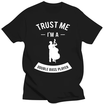  Мультяшная хип-хоп рубашка O-образным вырезом Trust Me IM A Контрабас Мужчины С коротким рукавом Широкосуконная футболка