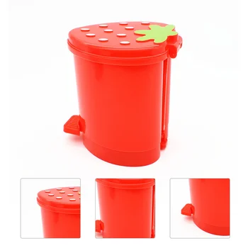 настольный держатель для мусорного бака с клубникой: корзина для мусора с крышкой мультяшный стол для фруктов корзина бумажные контейнеры ведро для дома