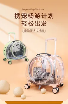 Новая прозрачная простая коробка для домашних животных, портативный рюкзак для домашних животных большой емкости, чемодан для собак с космической капсулой, чемодан для кошек