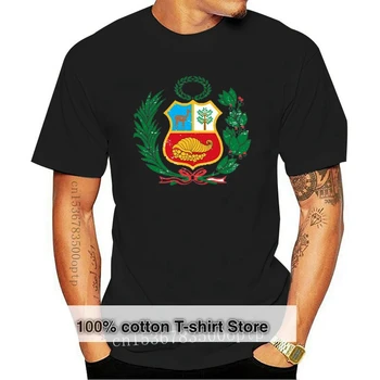 Новейшая мода Крутая мужская футболка с принтом Крутая мода Новинка Стиль Топ Футболка Перу Рубашка Перуанский герб Повседневная футболка Homme