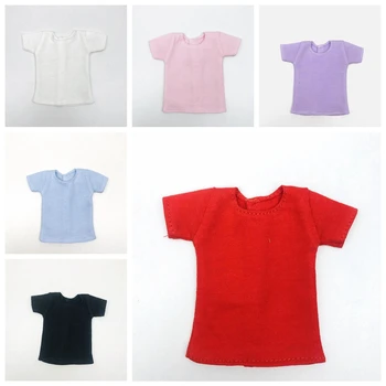 Новинка 1 шт. барби женская одежда чистый цвет короткая футболка белый/черный/красный/розовый футболка для барбис куклы аксессуары