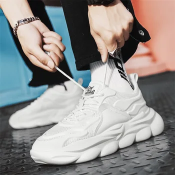 Новые белые кроссовки для мужчин Повседневные кроссовки Спортивная обувь на открытом воздухе Мужская тренировочная спортивная обувь для бега трусцой Человек Ходьба FLats