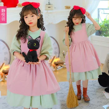Новый костюм для девочек на Хэллоуин Детская одежда Волшебные платья горничной Miyazaki Hayao Cos Kiki Girls' Performance Dance Platform
