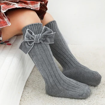 Носки для девочек Осенние носки для малышей для девочек Хлопковые носки с бантом Детские носки 1-8T Длинные носки