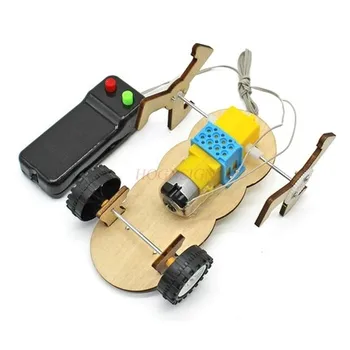 оборудование для физических экспериментов Зарядная машина с проводным управлением, собранная вручную мини-автомобиль самодельная простая электрическая модель игрушечного автомобиля