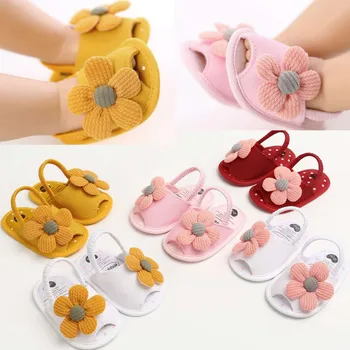 Обувь для девочек Дети Девочки Цветок Дышащие противоскользящие сандалии Детская принцесса Обувь Малыш Мягкая кроватка Обувь