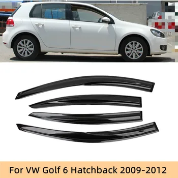 Оконный козырек Солнцезащитный дефлектор Защита от дождя Маркизы Укрытие Клейкая крышка Отделка для Volkswagen VW Golf 6 MK6 Хэтчбек 2009-2012