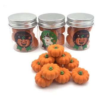  Оптовые осенние мини-тыквенные ластики Оранжевый резиновый 3D Дети Хэллоуин Студенческая вечеринка Сувениры