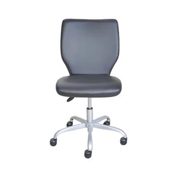  офисное кресло со средней спинкой и соответствующими по цвету роликами, серое игровое кресло из искусственной кожи офисные стулья
