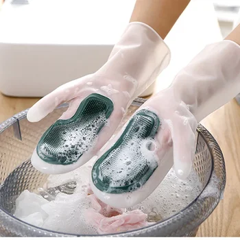  ПВХ Прочные перчатки для уборки Перчатки для мытья посуды Бытовые перчатки Кухонные многофункциональные инструменты для мытья посуды