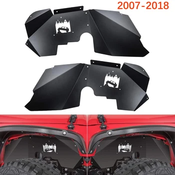 Передние внутренние подкрылки для Jeep Wrangler JK JKU 4WD 2007-2018 Off-Roader Logo Коррозионно-стойкий алюминий - (черный)