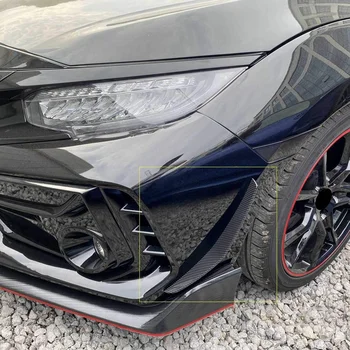 Передний бампер Боковые ветровые лопасти Передний бампер Спойлер Авто для Honda Civic Type-R 2019-2021