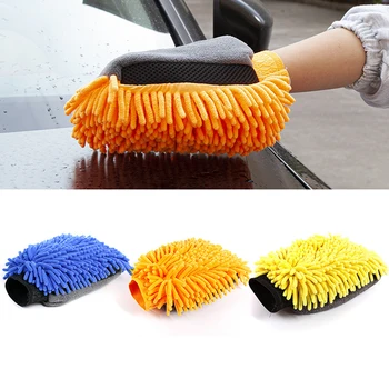  Перчатки для чистки автомойки Супер Полотенце из микрофибры Синель 2 в 1 Ткань для чистки автомобиля Аксессуары для чистки автомобиля