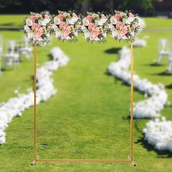  Подставка для свадебной арки с основаниями, легкая сборка Квадратная садовая арка Металлический абор для свадеб Quinceaneras Украшение для вечеринки