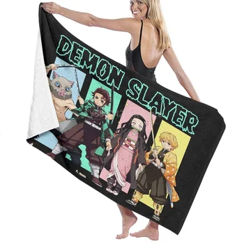 Полотенца Demon Slayer Набор полотенец Мочалки, хлопковые полотенца кольцевого прядения с высокой впитывающей способностью для ванной, полотенце для душа