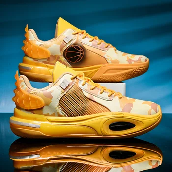 Профессиональная баскетбольная обувь для мужчин Женские спортивные кроссовки Модные желтые тренировочные корзины Обувь Мужские нескользящие спортивные кроссовки