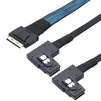 Прочный Oculink PCIe на Dual 8I Комплект серверных кабелей SAS SFF-8087 с левым углом наклона для эффективной передачи данных