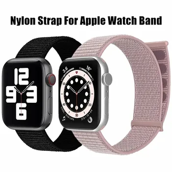 Регулируемый нейлоновый ремешок с петлей для ремешка Apple Watch 44 мм 38 40 41 45 49 42 мм плетеный ремешок для iWatch Ultra 9 8 7 6 5 4 3 SE