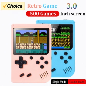  Ретро Портативная мини-портативная игровая консоль 8 бит 3,0 дюйма Цветной ЖК-дисплей Детский цветной игровой плеер Встроенный в 500 игр